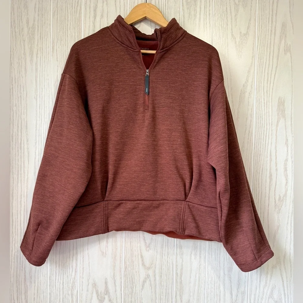 Athleta Altitude Polartec Half Zip Sweatshirt - Women's Size XL - Brown EUC